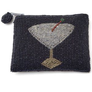 Vintage Beaded Martini Clutch Coin Purse